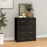 Sideboard with 4 Drawers 60x30.5x71 cm Black
