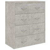 Sideboard with 4 Drawers 60x30.5x71 cm Concrete Grey - Side View