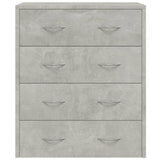 Sideboard with 4 Drawers 60x30.5x71 cm Concrete Grey - Top-Down View