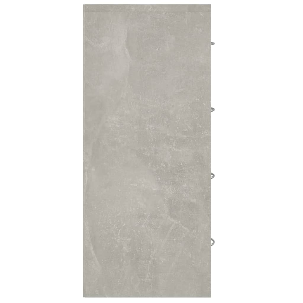 Sideboard with 4 Drawers 60x30.5x71 cm Concrete Grey