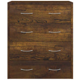 Sideboard with 4 Drawers 60x30.5x71 cm Smoked Oak - Top-Down View