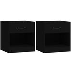 Bedside Cabinets 2 pcs with Drawer Black