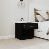Bedside Cabinets 2 pcs with Drawer Black - Top-Down View