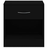 Bedside Cabinets 2 pcs with Drawer Black