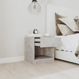 Bedside Cabinets 2 pcs with Drawer Concrete Grey - Top-Down View