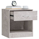 Bedside Cabinets 2 pcs with Drawer Concrete Grey - 45-Degree Angle
