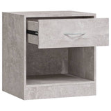 Bedside Cabinets 2 pcs with Drawer Concrete Grey - Close-Up Angle