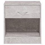 Bedside Cabinets 2 pcs with Drawer Concrete Grey - Low Angle