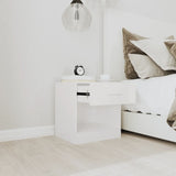 Bedside Cabinets 2 pcs with Drawer High Gloss White