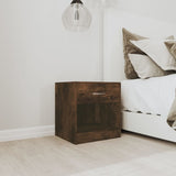 Bedside Cabinets 2 pcs with Drawer Smoked Oak - Side View
