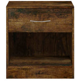 Bedside Cabinets 2 pcs with Drawer Smoked Oak - Low Angle
