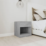 Bedside Cabinets 2 pcs with Drawer Grey Sonoma - Side View