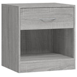 Bedside Cabinets 2 pcs with Drawer Grey Sonoma - Rear View