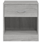 Bedside Cabinets 2 pcs with Drawer Grey Sonoma - Low Angle