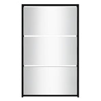 Shoe Cabinet with Mirror 3-Layer Black 63x17x102.5 cm