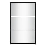 Shoe Cabinet with Mirror 3-Layer Black 63x17x102.5 cm - Top-Down View