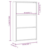 Shoe Cabinet with Mirror 3-Layer Black 63x17x102.5 cm
