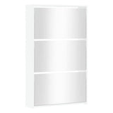 Shoe Cabinet with Mirror 3-Layer High Gloss White 63x17x102.5 cm