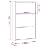 Shoe Cabinet with Mirror 3-Layer High Gloss White 63x17x102.5 cm