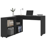 Corner Desk Black Engineered Wood - Side View
