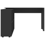 Corner Desk Black Engineered Wood - Top-Down View