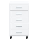 Drawer Cabinet with Castors High Gloss White Engineered Wood