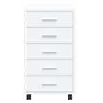 Drawer Cabinet with Castors High Gloss White Engineered Wood