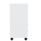 Drawer Cabinet with Castors High Gloss White Engineered Wood