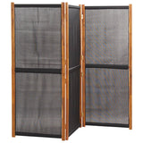 3-Panel Room Divider Black 210x180 cm - Side View