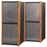 4-Panel Room Divider Black 280x180 cm - Side View