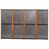 4-Panel Room Divider Black 280x180 cm - Top-Down View
