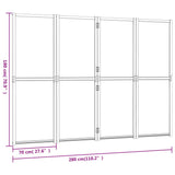 4-Panel Room Divider Black 280x180 cm - Close-Up Angle
