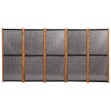 5-Panel Room Divider Black 350x180 cm - Top-Down View