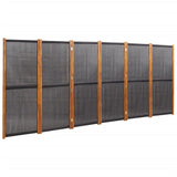 6-Panel Room Divider Black 420x180 cm - Front View
