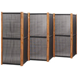 6-Panel Room Divider Black 420x180 cm - Side View