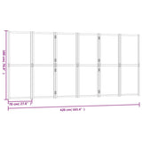 6-Panel Room Divider Black 420x180 cm - Close-Up Angle
