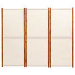 3-Panel Room Divider Cream White 210x180 cm