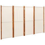 4-Panel Room Divider Cream White 280x180 cm - Front View