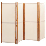 4-Panel Room Divider Cream White 280x180 cm - Side View