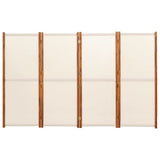 4-Panel Room Divider Cream White 280x180 cm