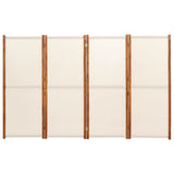 4-Panel Room Divider Cream White 280x180 cm - Top-Down View