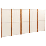 5-Panel Room Divider Cream White 350x180 cm - Front View