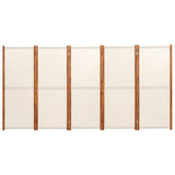 5-Panel Room Divider Cream White 350x180 cm