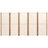 5-Panel Room Divider Cream White 350x180 cm - Top-Down View