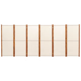 6-Panel Room Divider Cream White 420x180 cm