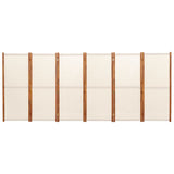 6-Panel Room Divider Cream White 420x180 cm - Top-Down View
