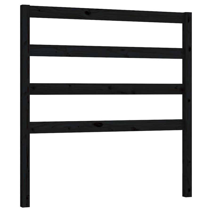 Bed Headboard Black 96 cm Solid Wood Pine