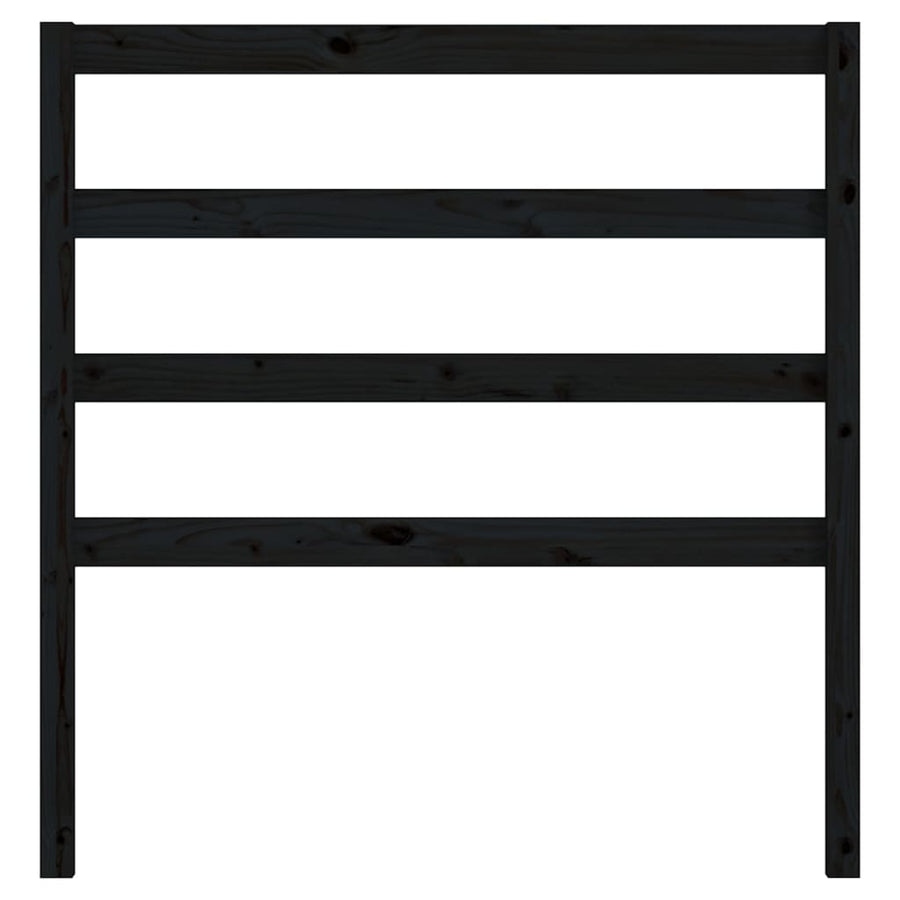 Bed Headboard Black 96 cm Solid Wood Pine
