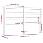 Bed Headboard 141 cm Solid Wood Pine