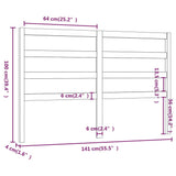 Bed Headboard 141 cm Solid Wood Pine - Rear View